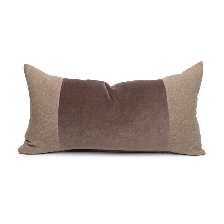 Chante Smokey Topaz Velvet Lumbar Pillow - Front