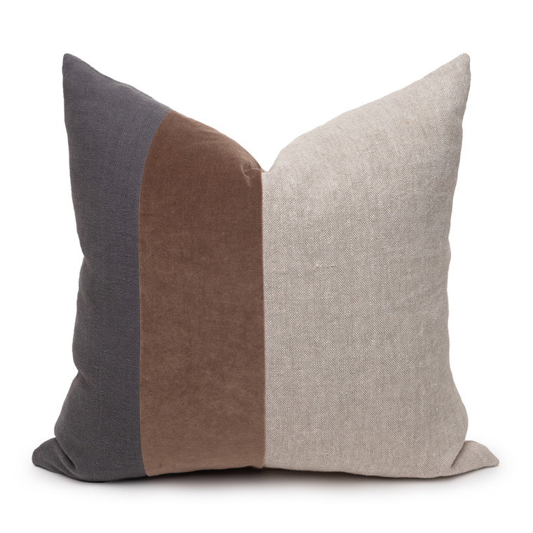 Celine Smokey Quartz Linen Velvet Pillow - Front