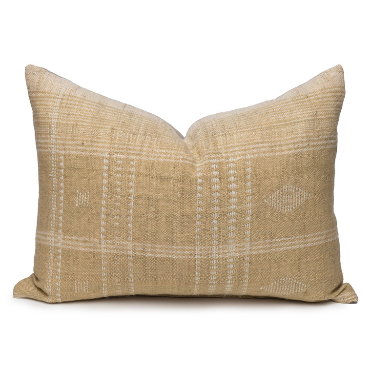 Park Handspun Indian Wool Ivory and Wheat 24 inch Pillow - Front