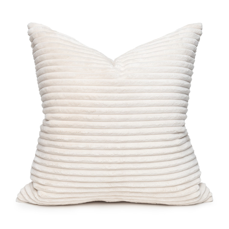 Polar Snow Pillow in Vegan Fur- 22 x 22 - Front
