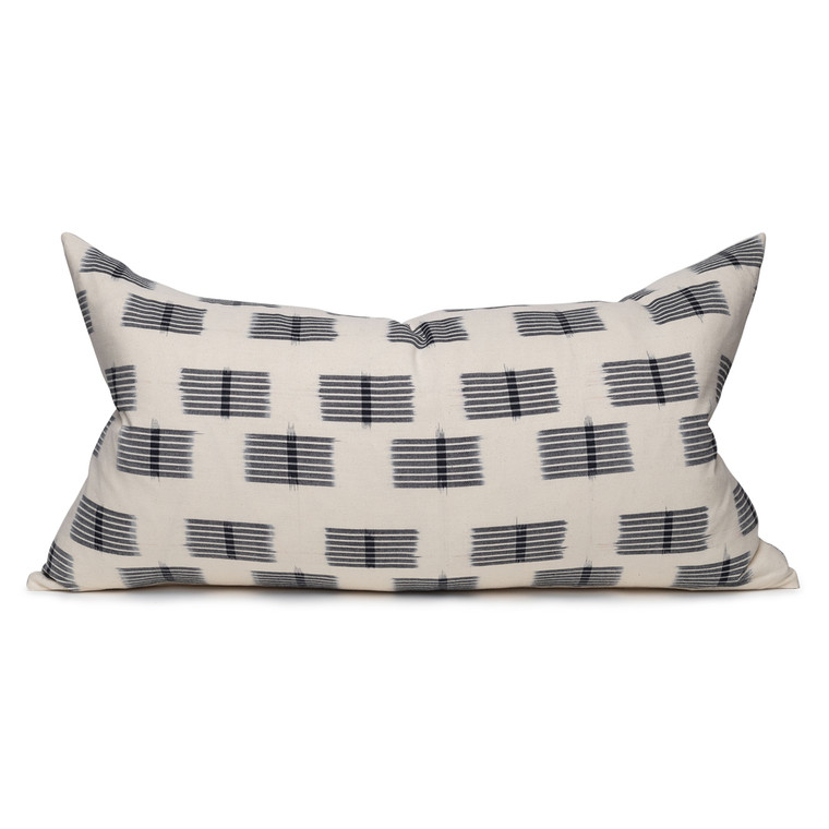 Gate Ikat Black and White Pillow - Front