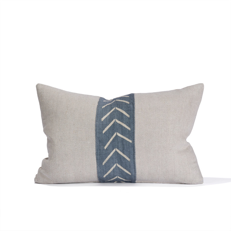 Jules 1420 - Linen and Mud Cloth Decorative Pillow - Front
