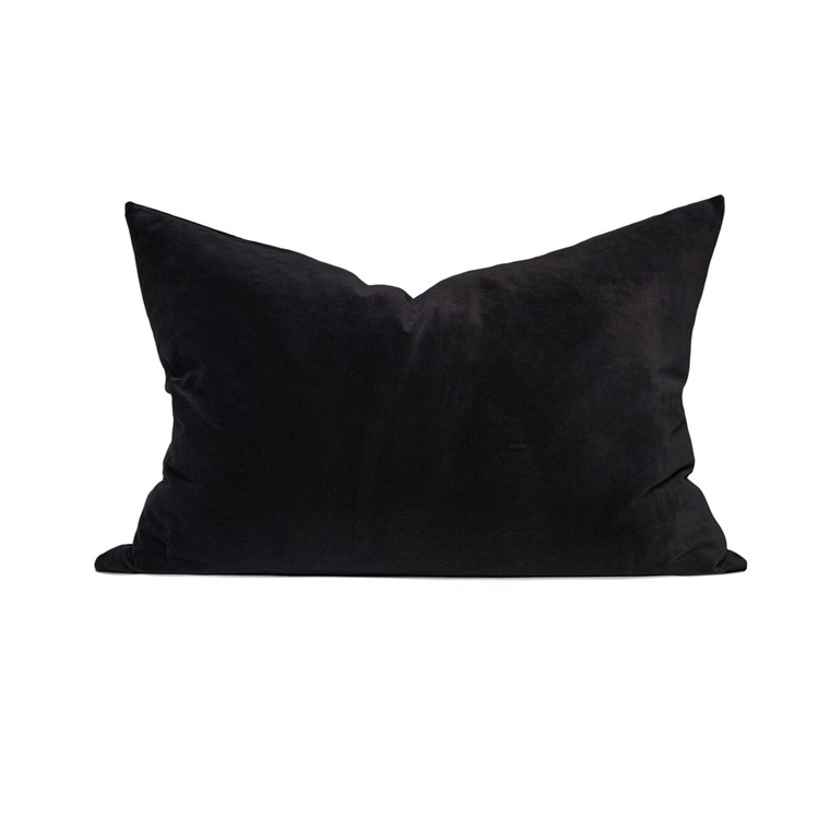 Zoe Dutch Euro Velvet Pillow in Shungite - 26 x36 - Front