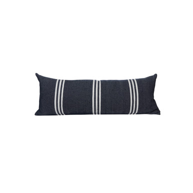 Three Stripe Lumbar Pillow White - House of Cindy