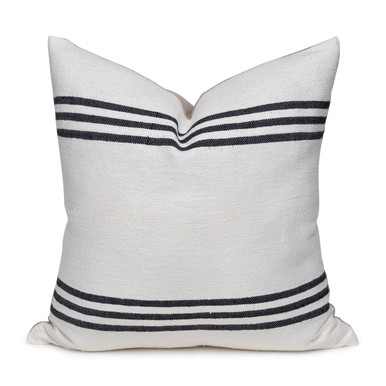 Three Stripe Pillow 20 Black and White House of Cindy