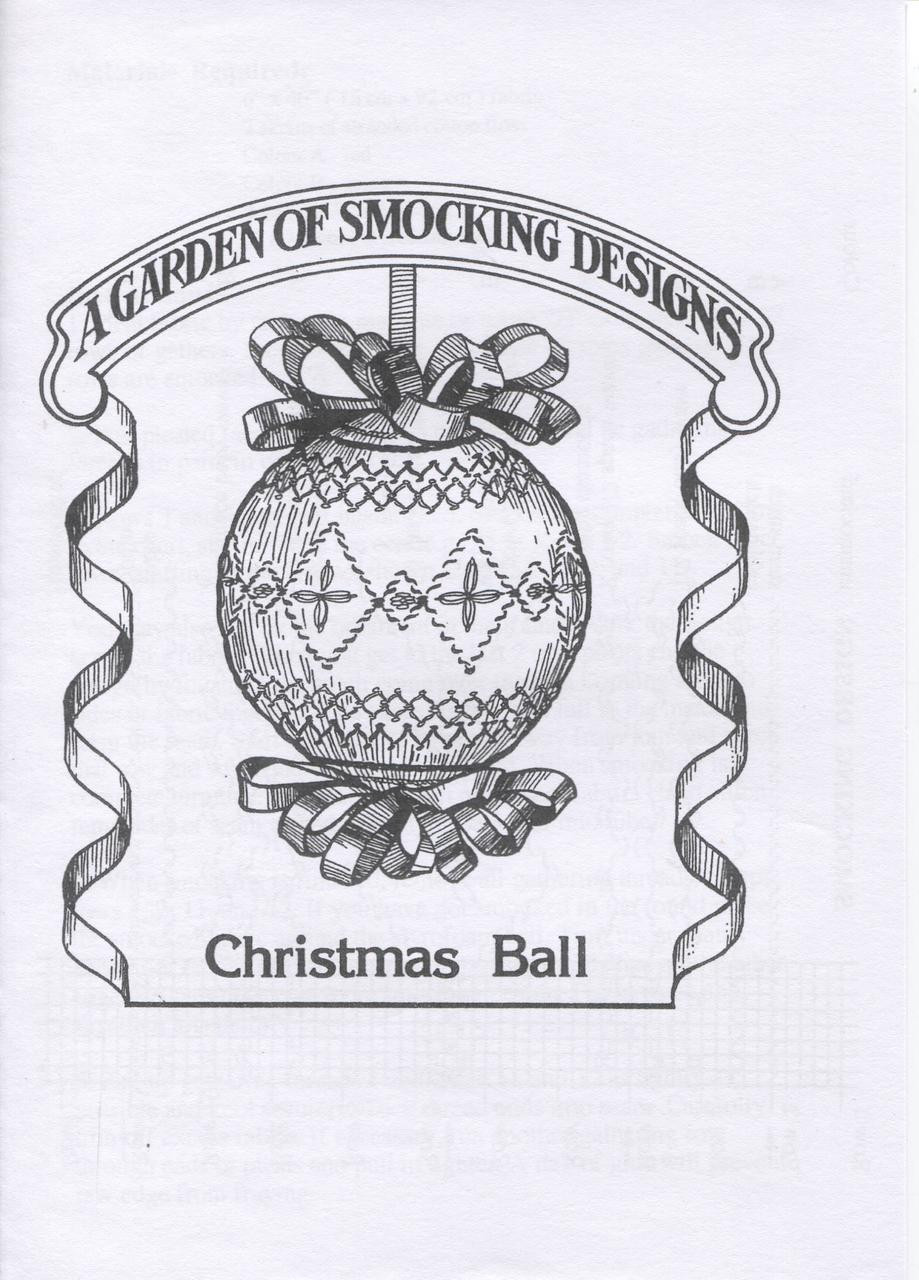 Smocked Christmas Ball instruction by A Garden of Smocking