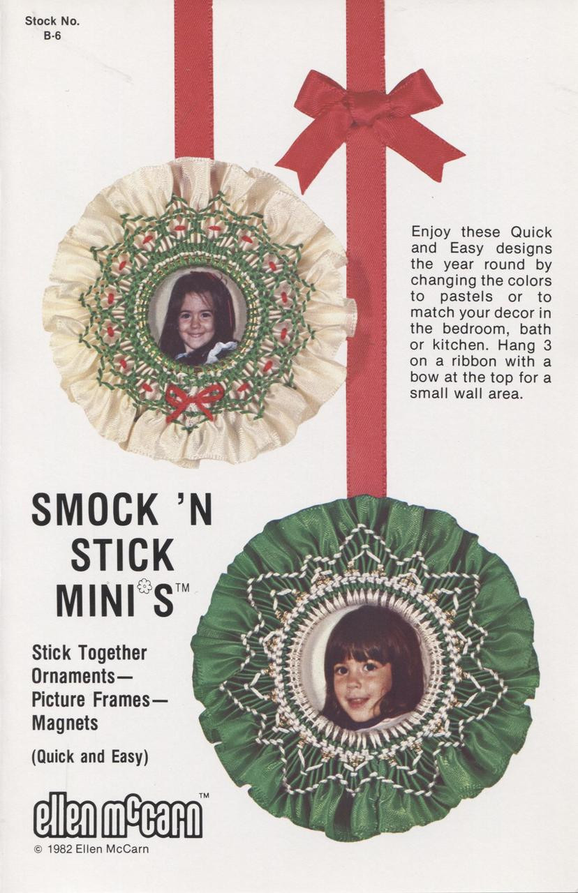 Smock N' Stick Minis ornament instructions, Ornament or picture frame, Three designs