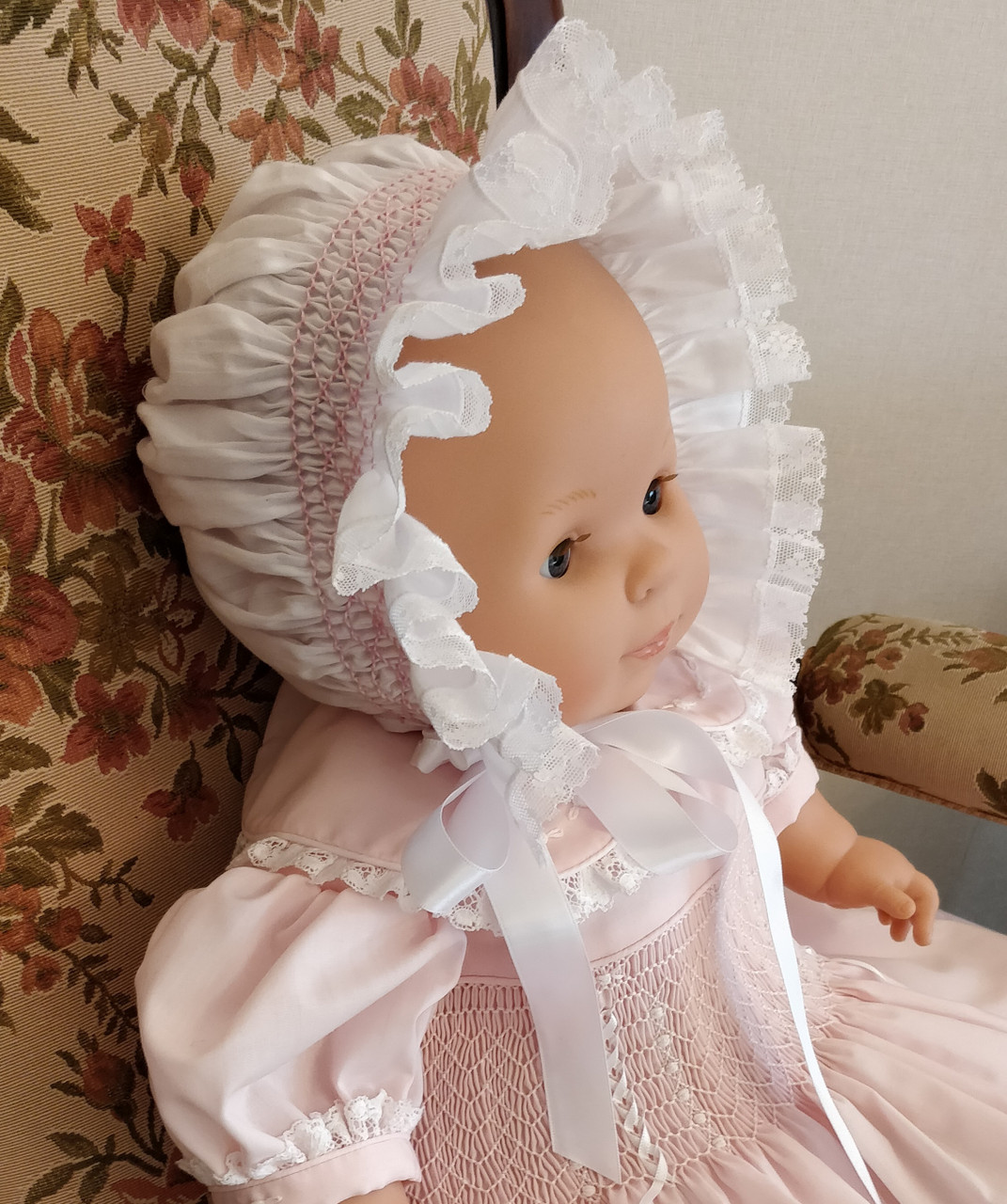 Smocked Bonnet instructions, also available as a kit