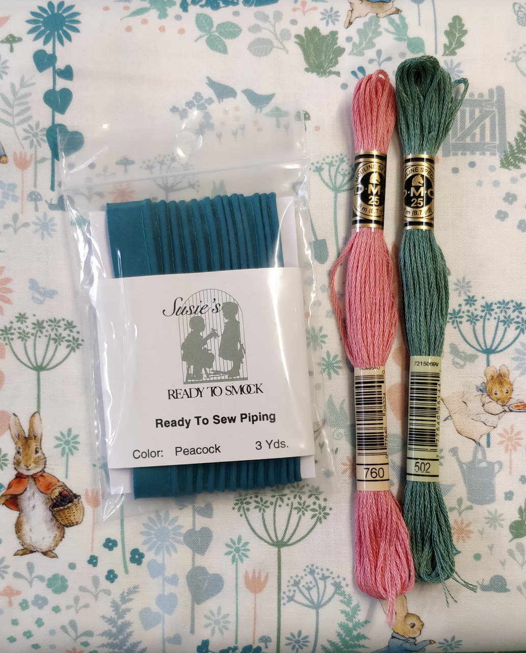 Peter Rabbit Garden Path piping and thread suggestions