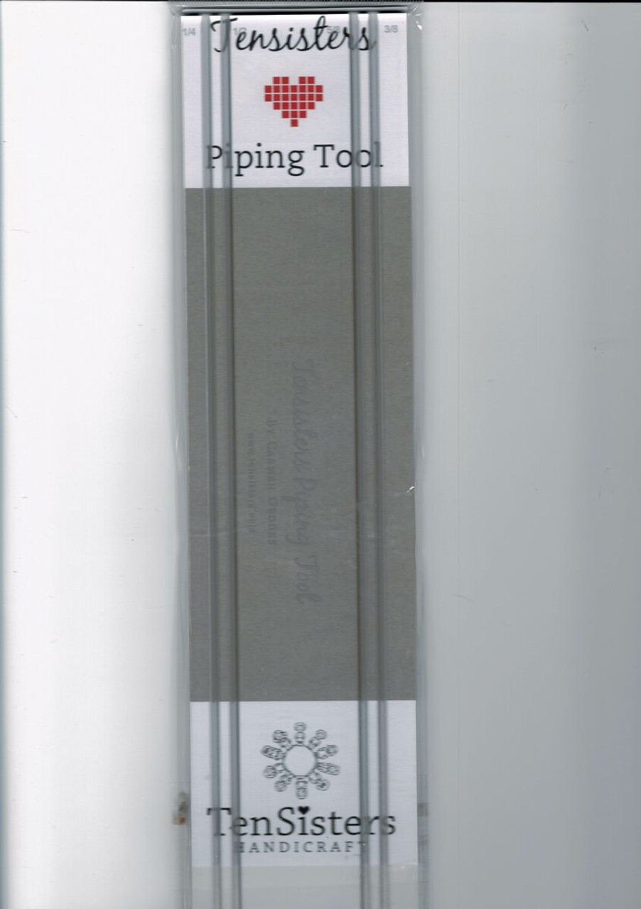 Tensisters piping tool by Carmen Geddes1/4",  1/2",  3/8",  5/8" seam allowance, New on the market a sewing must have, recommended by Connie Palmer from the USA, Adding piping give that professional finish to any project, Suitable for quilting, heirloom sewing, and clothes for adults, children's and dolls, Ruler size is 12" or 30.5 cm long

 