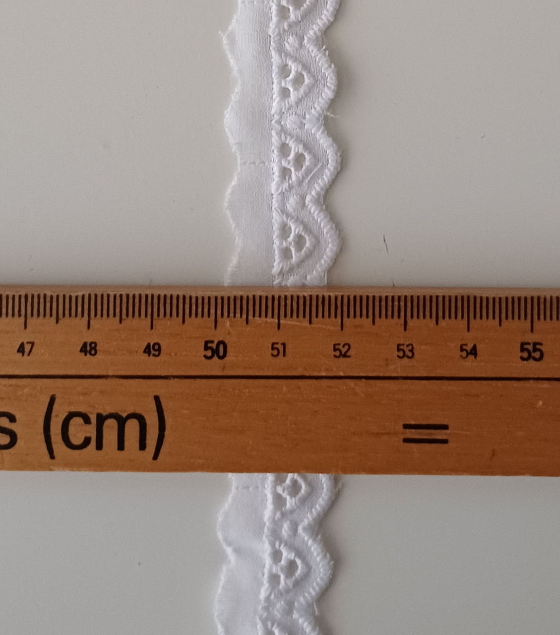 Width shown against a ruler