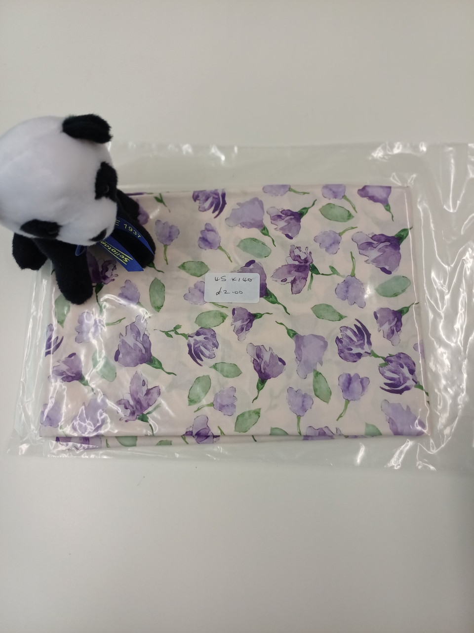 End of roll piece of lilac floral Regency lawn, 45 cm x 140 cm, 100% cotton, Wash at 30 degrees