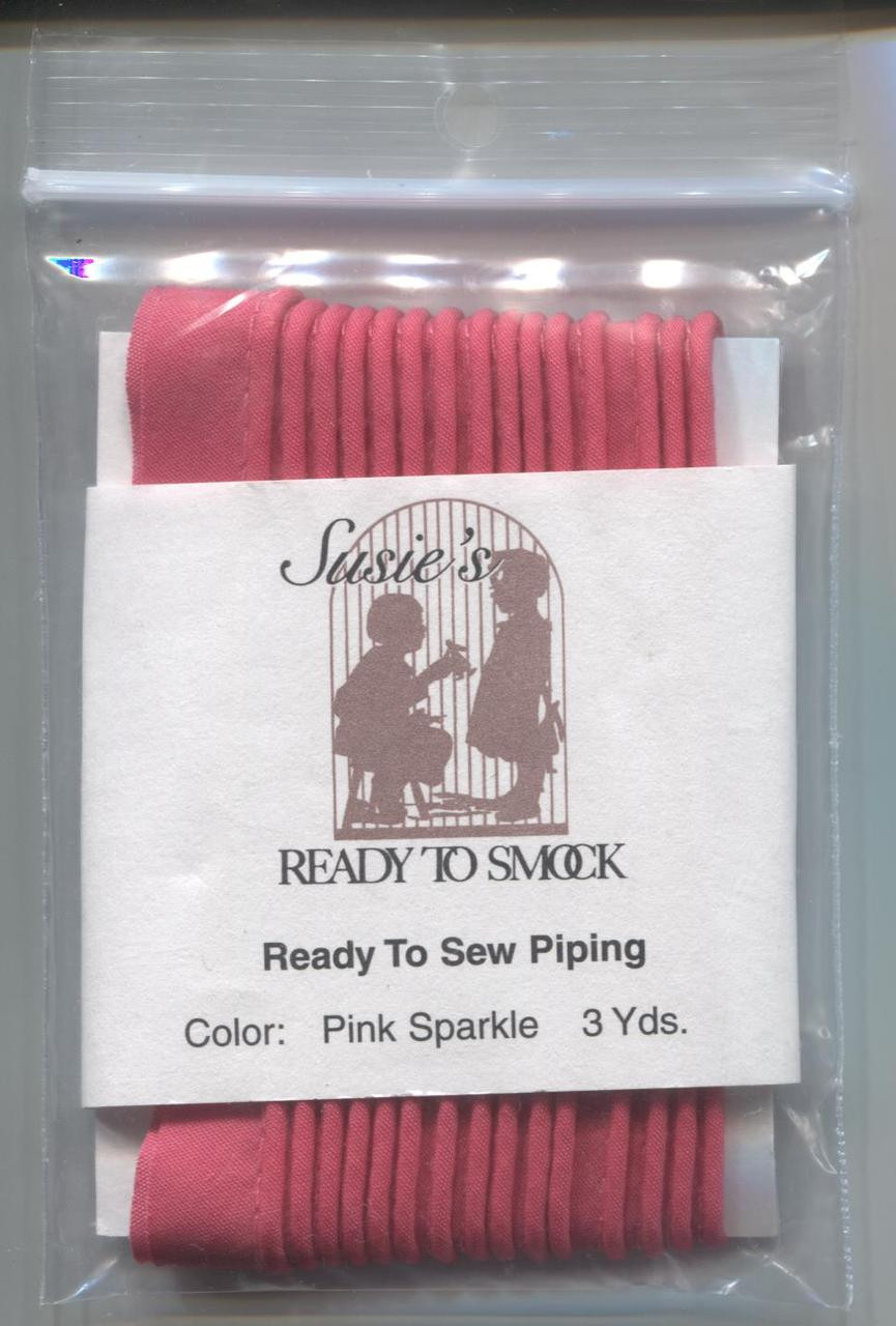 Susie's Ready to Sew piping in Pink Sparkle - colour match Anchor 41