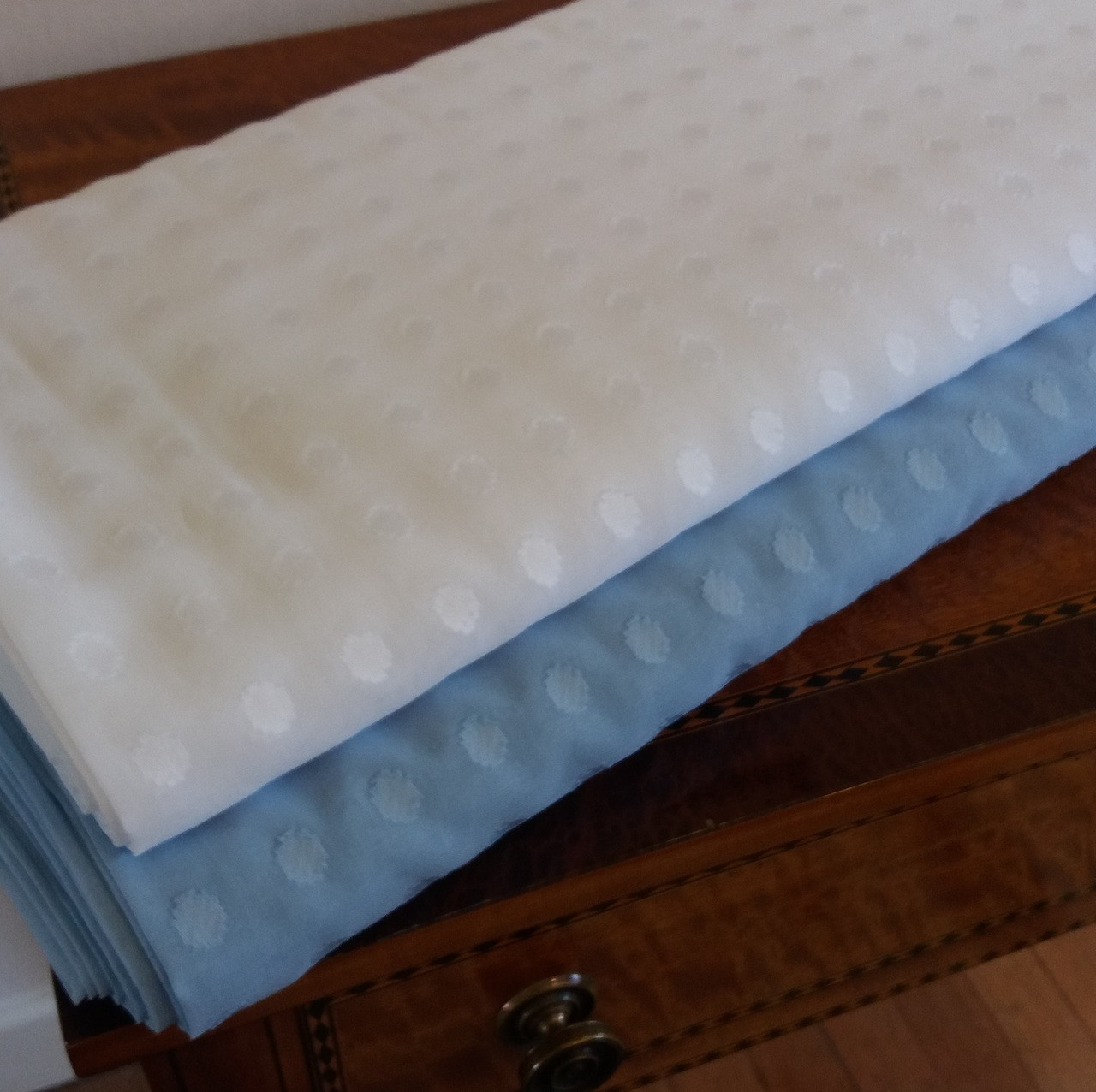 Swiss Etoile 100% Cotton in Blue or White 138 cm wide - limited availablity