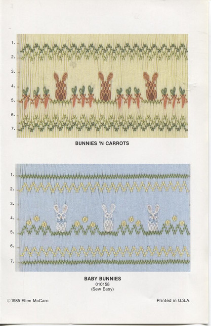 Bunnies N Carrots and Baby Bunnies Smocking plate by Ellen McCarn