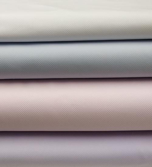 This is a versatile heavier weight pique, Birdseye design, 150 cm wide (60"), 100% cotton, Soft to the touch and ideal for  Children's, jackets as seen in Classic Sewing Magazine,  Machine washable at 30 degrees, Priced per metre only 1 metre of pink and 1 metre of blue left