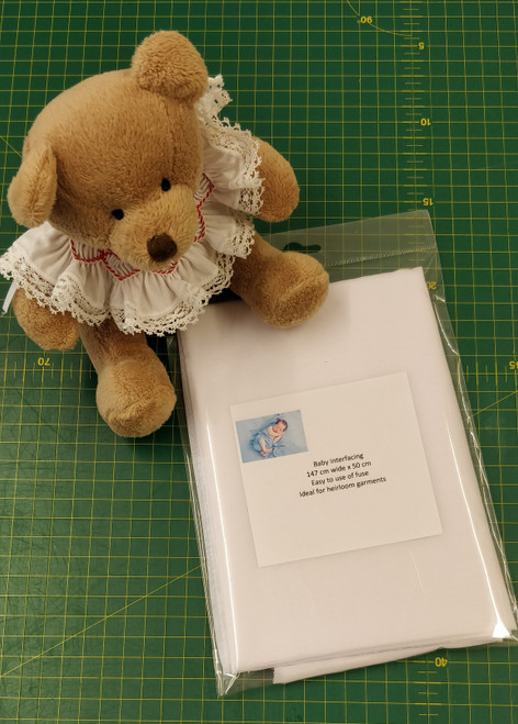 This Soft white lightweight fusible interfacing is so soft that it is ideal for heirloom garments, as used by clothing designers, Easy to use & fuse
147 cm (58" wide) - very wide, Priced per half metre, If your order over half a metre then it will be cut in one piece