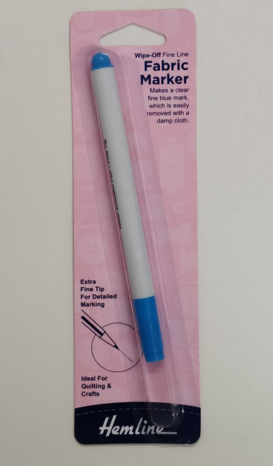 Wipe Off Fine Line Fabric Marker, Easily removed with a damp cloth, DO NOT iron or leave for more than 30 days, or it will become permanent, Ideal for marking, Embroidery design, armholes and in quilting