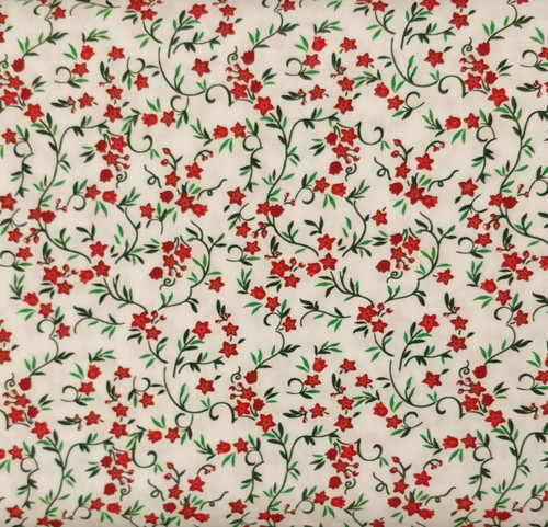 Another lovely quality floral fabric, Red & green floral design ideal for, Christmas dresses Shirts or any sewing project, 100% cotton
152 cm (60") wide, Wash at 30 degrees, 1.55 metre piece left