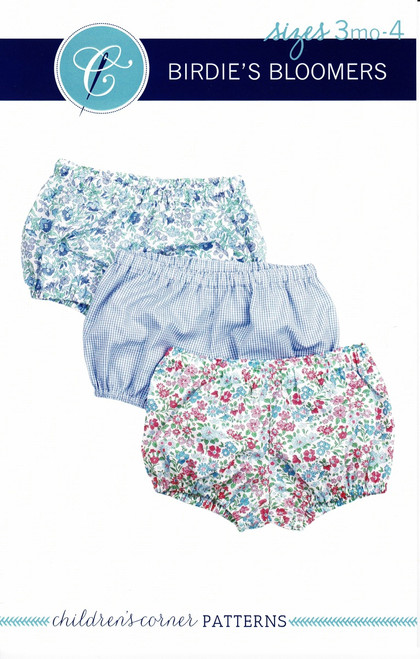 Birdie's Bloomers - knicker pattern, A quick and easy pattern for both boys and girls, No side seams for a couture silhouette, Size 3 months to 4 years