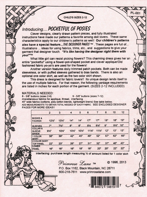 Notions for Pocketful of Posies