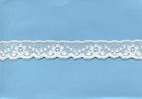 Flower and spot design edging lace in white 2.2 cm wide