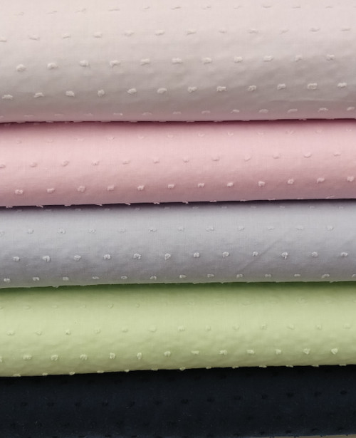This is a lovely all cotton fabric with a delicate self coloured cut spot, Ideal for all your sewing projects, heirloom, baby and adult outfits, 142cm wide, wash at 30 degrees, Priced per metre