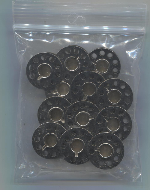 Metal Bobbins in packs of 12 ideal for use with the Smocking Pleater feeder 