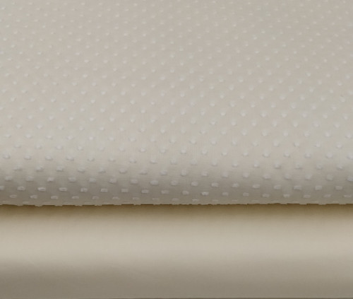Swiss lemon with white spot fabric shown with lemon lawn - ideal for a dress and petticoat