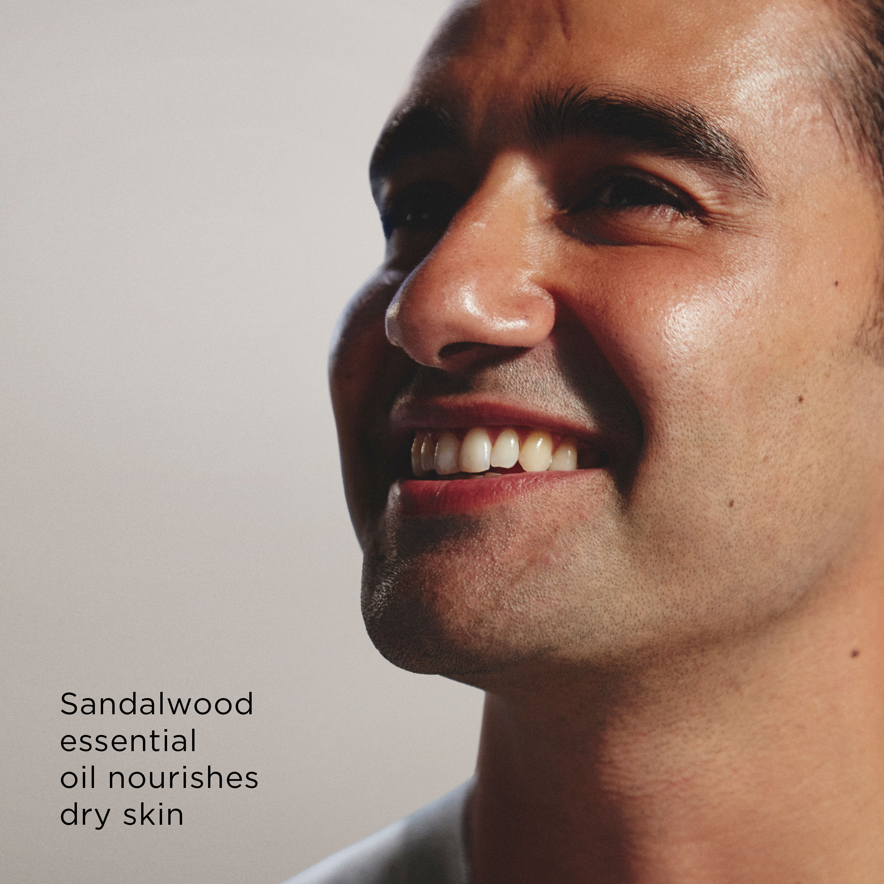 Sandalwood essential oil nourishes dry skin.