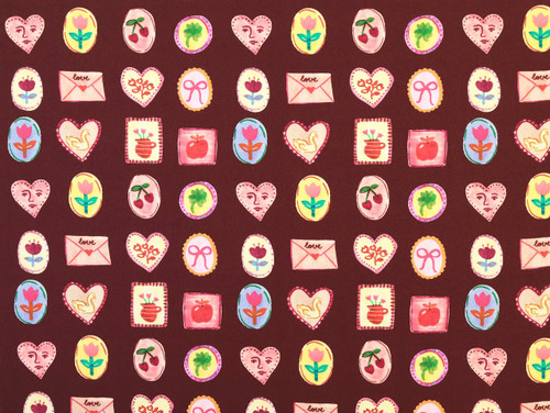 Wholesale Dress Fabric | Love Letter Viscose Crepe - Burgundy | Fabric Godmother