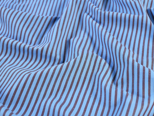Dressmaking Fabric | Oscar Stripe Cotton Poplin - Sky Blue | Fabric Godmother