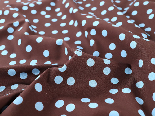 Wholesale Dressmaking Fabric | Vivian Spot Cotton Poplin -  Chocolate & Periwinkle | Fabric Godmother