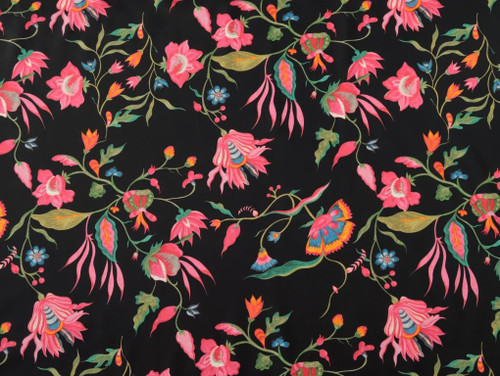 Wholesale Dress Fabric | Floribunda Cotton Lawn - Black | Fabric Godmother