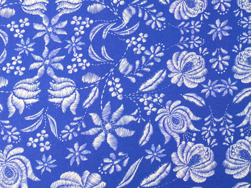 Wholesale Dress Fabric | Sapphire Floral Viscose Crepe - Blue | Fabric Godmother