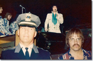 Charles Stone (bottom right corner) during the Elvis concert March 11, 1974 - Hampton, VA