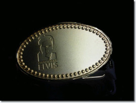 Elvis Presley Black Leather Belt With Brass Buckle