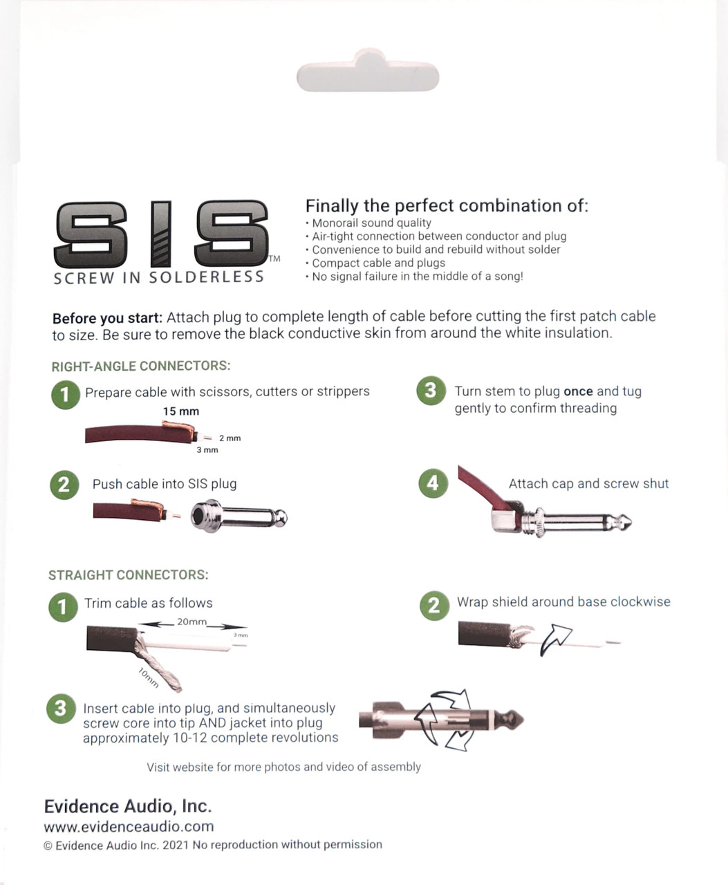 Evidence Audio Monorail SIS プラグ12個 Evidence Audio SIS Plug | Geistnote LLC - An Online Store