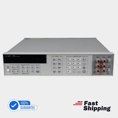 Agilent 3458A 8.5 digit multimeter front panel, powered off