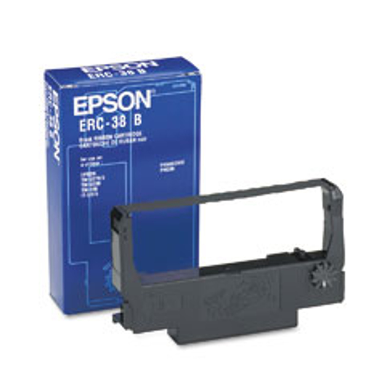 Epson ERC-38B, Case of 10 Receipt Printer Black Ink Ribbon Cartridge, For  Use With TM-U220, TM-U210, TM-U230, TM-U325, TM-U375, TM-U300, TM-U200,