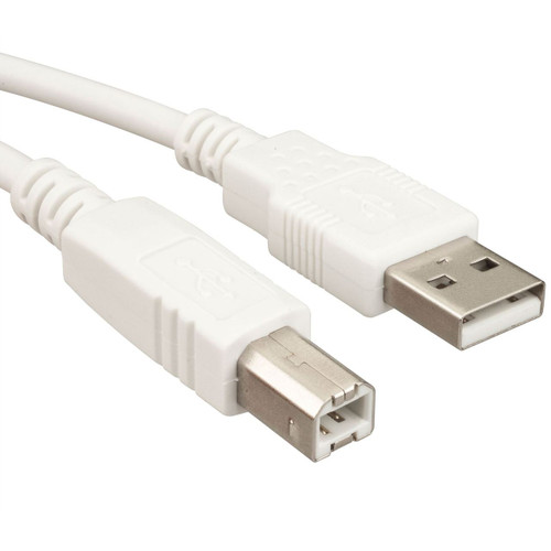 6 Foot USB A to B Receipt Printer Cable Beige, 243-006