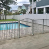 White Custom Width Two Rail Smooth Top - Aluminum Walkway Gates.