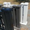 Black, Bronze, White Custom Width Staggered Spear Point Top - Aluminum Walkway Gates.