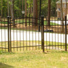 Custom Width Staggered Spear Point Top - Aluminum Walkway Gates.