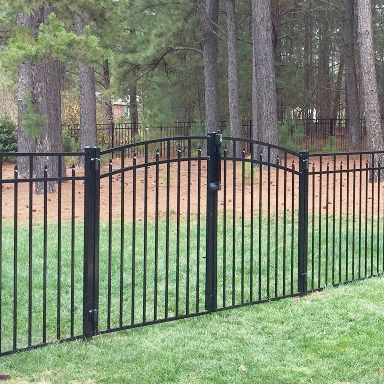 Smooth Spear Point Top Aluminum Double Gates