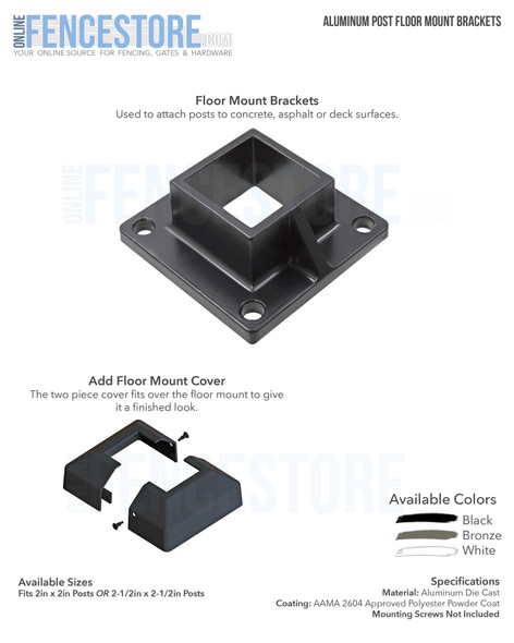 Aluminum Post Floor Mount Brackets
