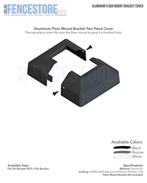 Aluminum Floor Mount Bracket Cover