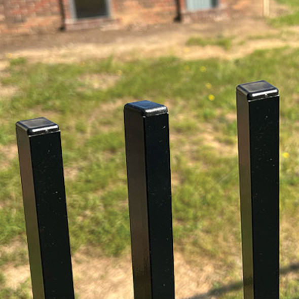 America's Fence Store Schienenende – Für 3,5 Cm Kettenglieder, 10 Stück, Schwarz, Aluminium