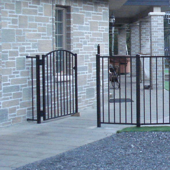 Custom Width Two Rail Smooth Top - Aluminum Walkway Gates. Gate Only - Posts, Fence Panels & Hardware Sold Separately.