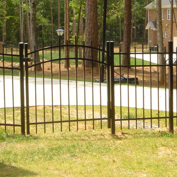 Custom Width Staggered Spear Point Top - Aluminum Walkway Gates.